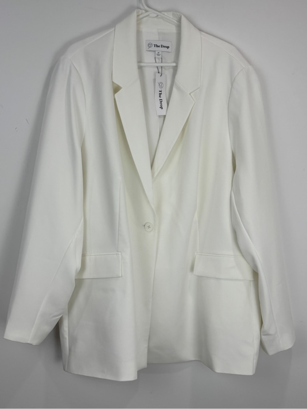 The Drop Blake Ivory Blazer 5X Minimalist Open Front Workwear Chic Office Jacket